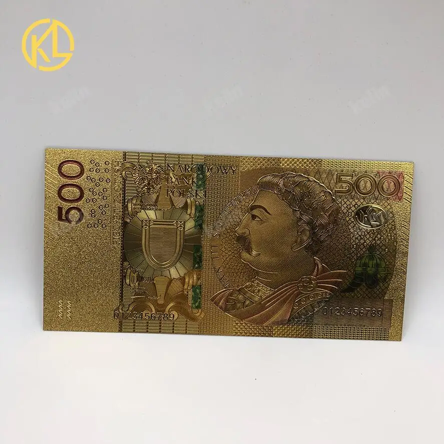 2x unised 1994 Edition Poland Currency Zloty Gold Banknote 500PLN для partriotism ремесла коллекции - Цвет: PLN500-2017-C