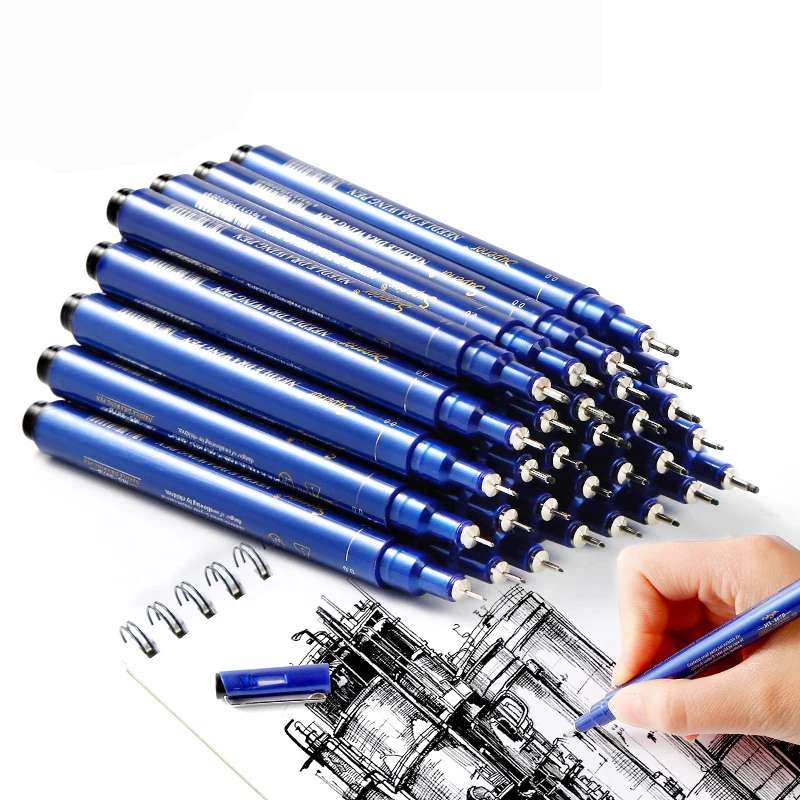 

Superior 9 pcs Neelde Soft Brush Fine Line Pen Black Sketch Markers Waterproof Drawing Pen for School Stationery Supplies