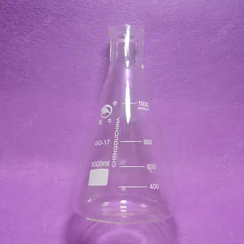 

1000ml,Glass Erlenmeyer Flask,GG3.3 Lab Conical Flasks with Straight Neck