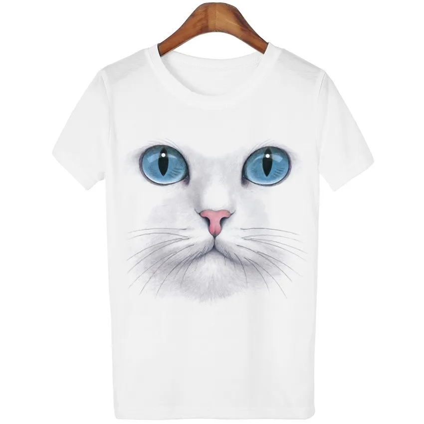 YEMUSEED 3D Топы Harajuku кошка Футболка женская Повседневная kawaii Blusa tumblr футболка тройники размера плюс XL