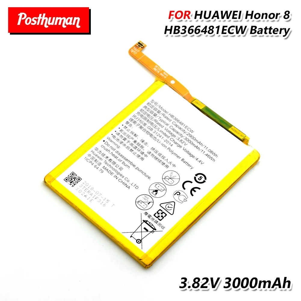 

Lithium HB366481ECW Battery For Huawei P9 P9 Lite G9 Lite Honor 5C Honor 8 Li-Po Replacement battery for phone
