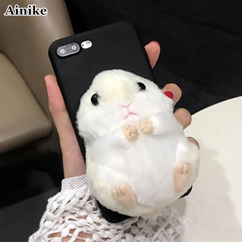 Ainike Cute Hamster Soft TPU Phone Case For Samsung Galaxy Note8 J730 J2Prime J4Plus J6 Note10 J310 J5 3D Cartoon Toy Doll Cover |