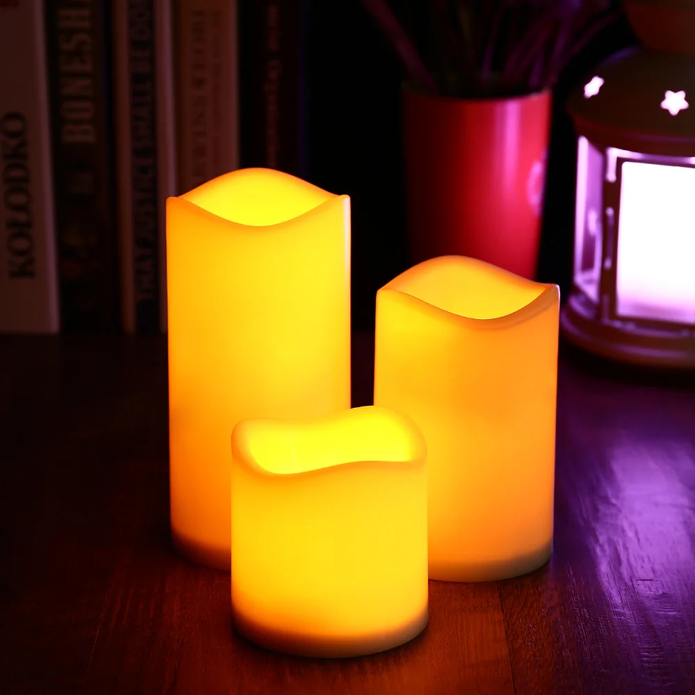 3sets/lot New Candle Wireless Remote Control Candle Operated Led