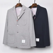 Модный брендовый Мужской Блейзер TB Tom, британский Повседневный костюм, приталенный мужской пиджак, весенний и осенний однобортный хлопковый пиджак