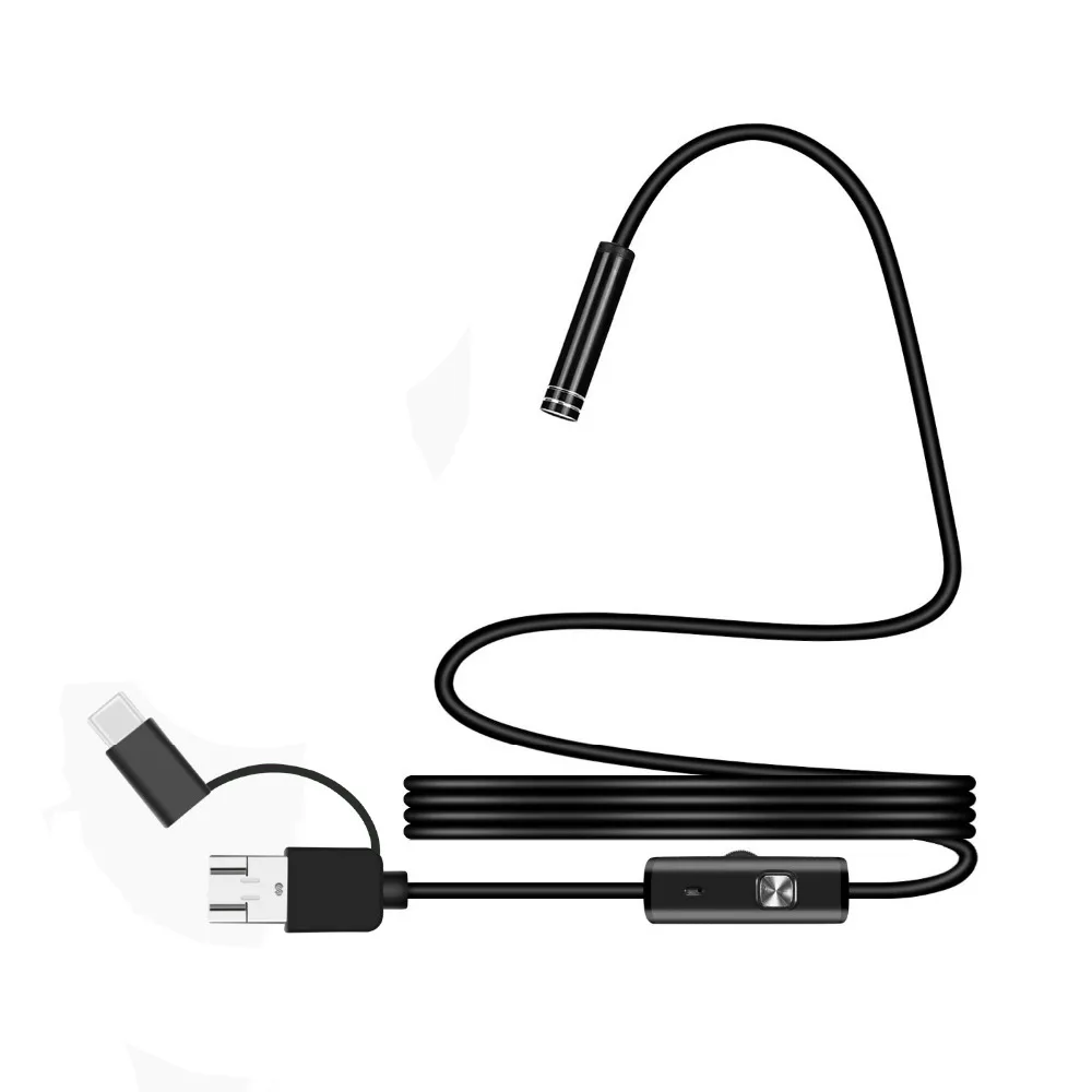 Мини объектив 5 5/7 мм 3 в 1 эндоскоп Android 480P Бороскоп камера 1/2/3 5/5/10 м USB Type C для