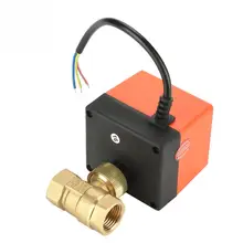 AC220V 1 предмет клапана латунный шаровой клапан 2-способ Электрический клапан 3-проволока 1 точки Управление G1 /2 DN15 Válvula электромагнитный клапан