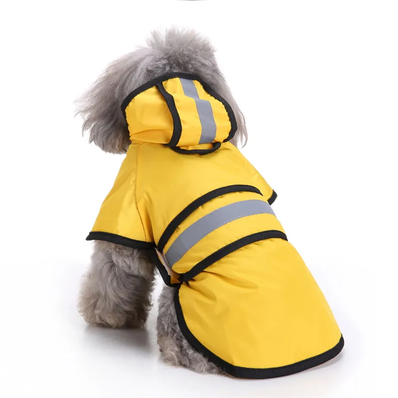 Великолепный светоотражающий дождевик для собак KEK, водонепроницаемый дождевик для собак, желтая дождевик для маленьких, средних и больших собак, пончо с капюшоном для собак 4XL - Цвет: yellow