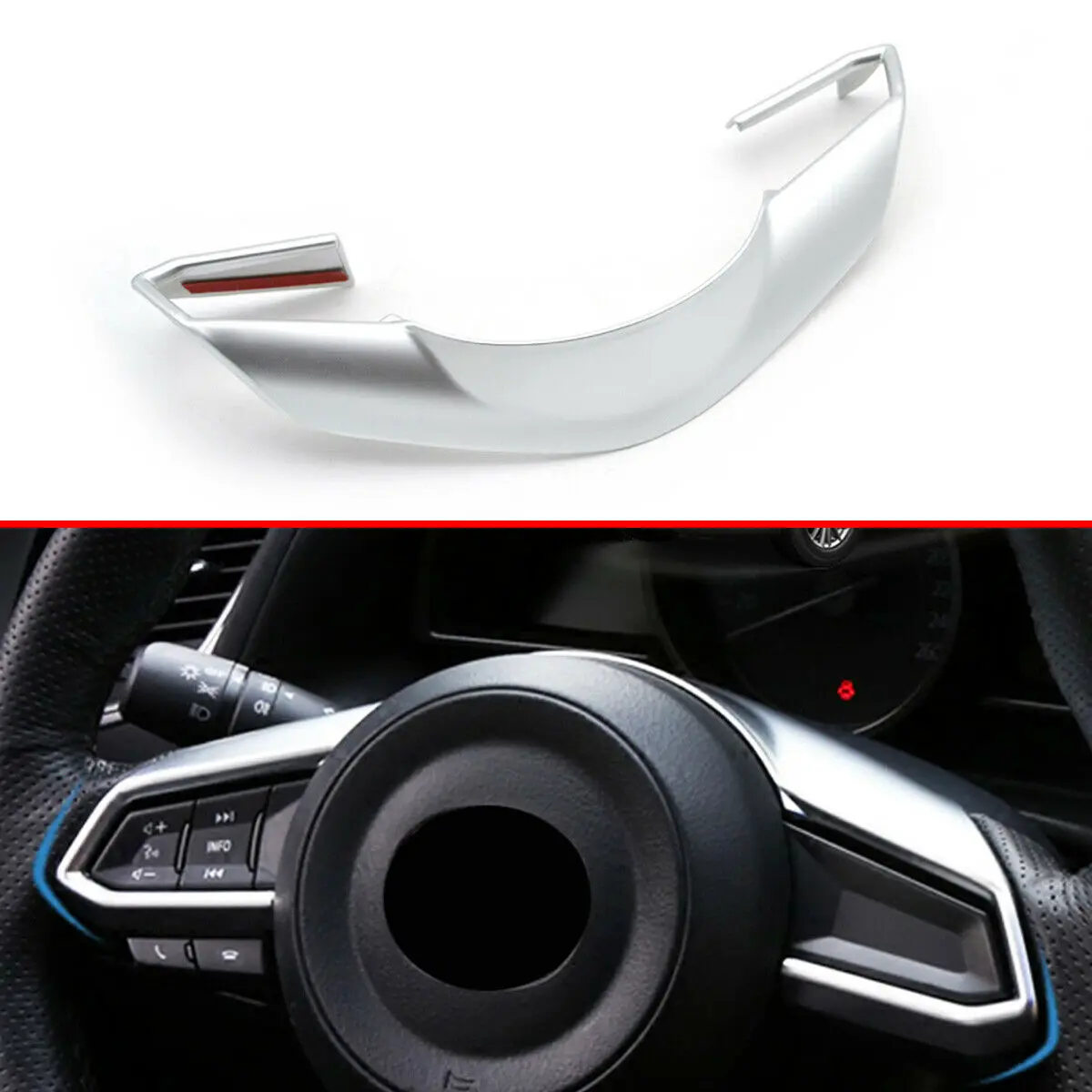 

ABS Chrome Steering Wheel Cover Trim Fit For Mazda CX5 CX-5 KF 2nd 2019 2018 2017 Accessories