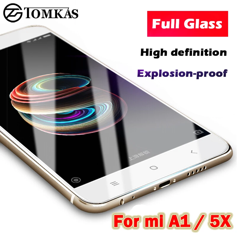 Tomkas закаленное стекло для Xiaomi mi A1 5X Защита экрана от царапин защитная пленка 5 5C 5S