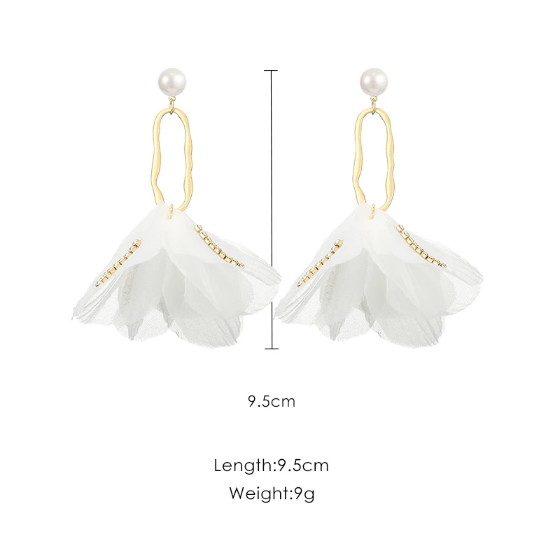 

2019 new flower earrings simple wild ear jewelry personality pendant earrings long temperament earrings female