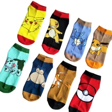60 пар Pokemon Go Pocket Monster Socks Blastoise Пикачу чармандер прошитый узор невидимое нескользящее покрытие женские носки