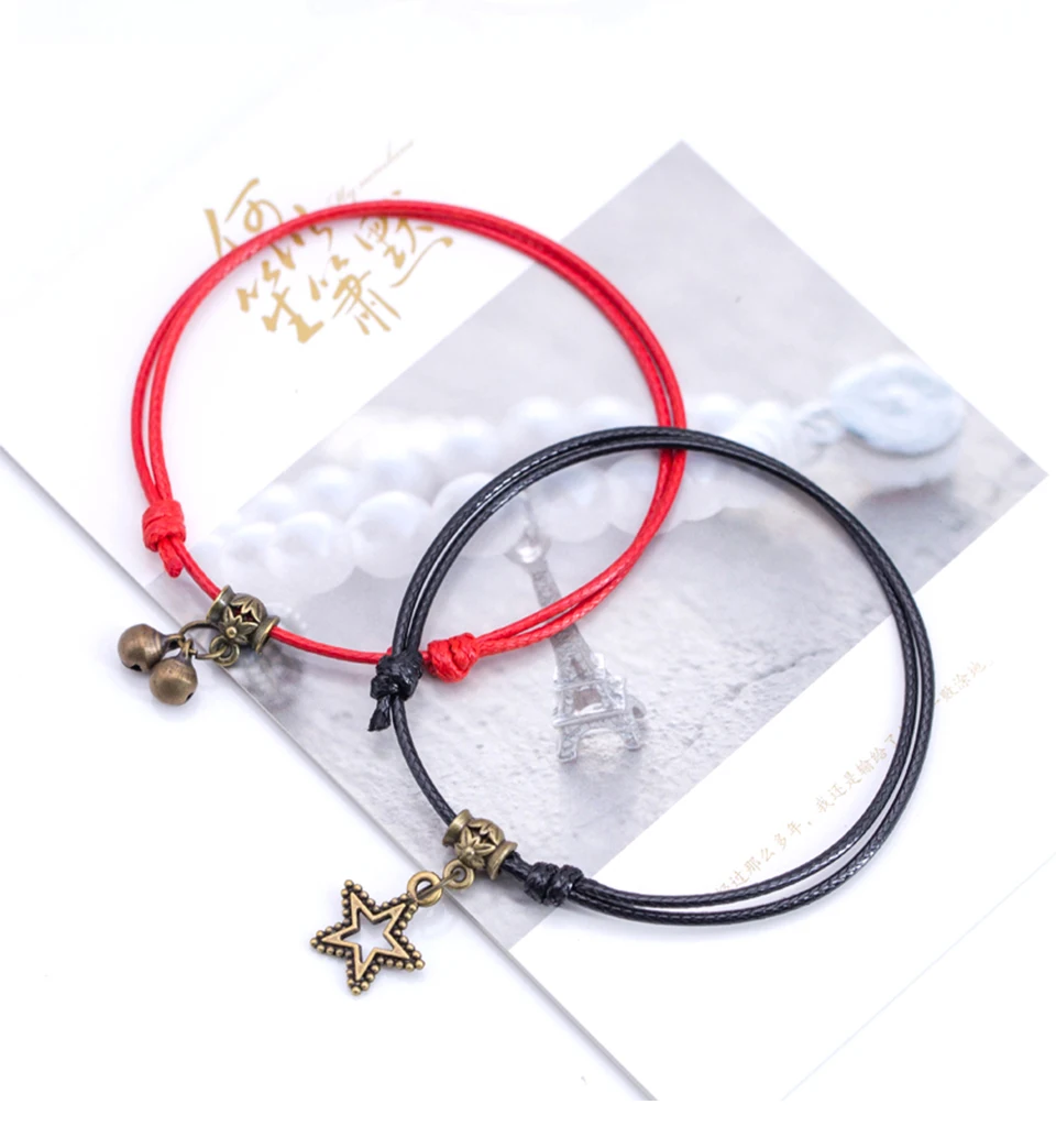 2019 New Handmade Red Rope Bells Stars Sound Anklet Accessories Ladies And Sisters Girlfriends Couple Simple Personality Feet (9)
