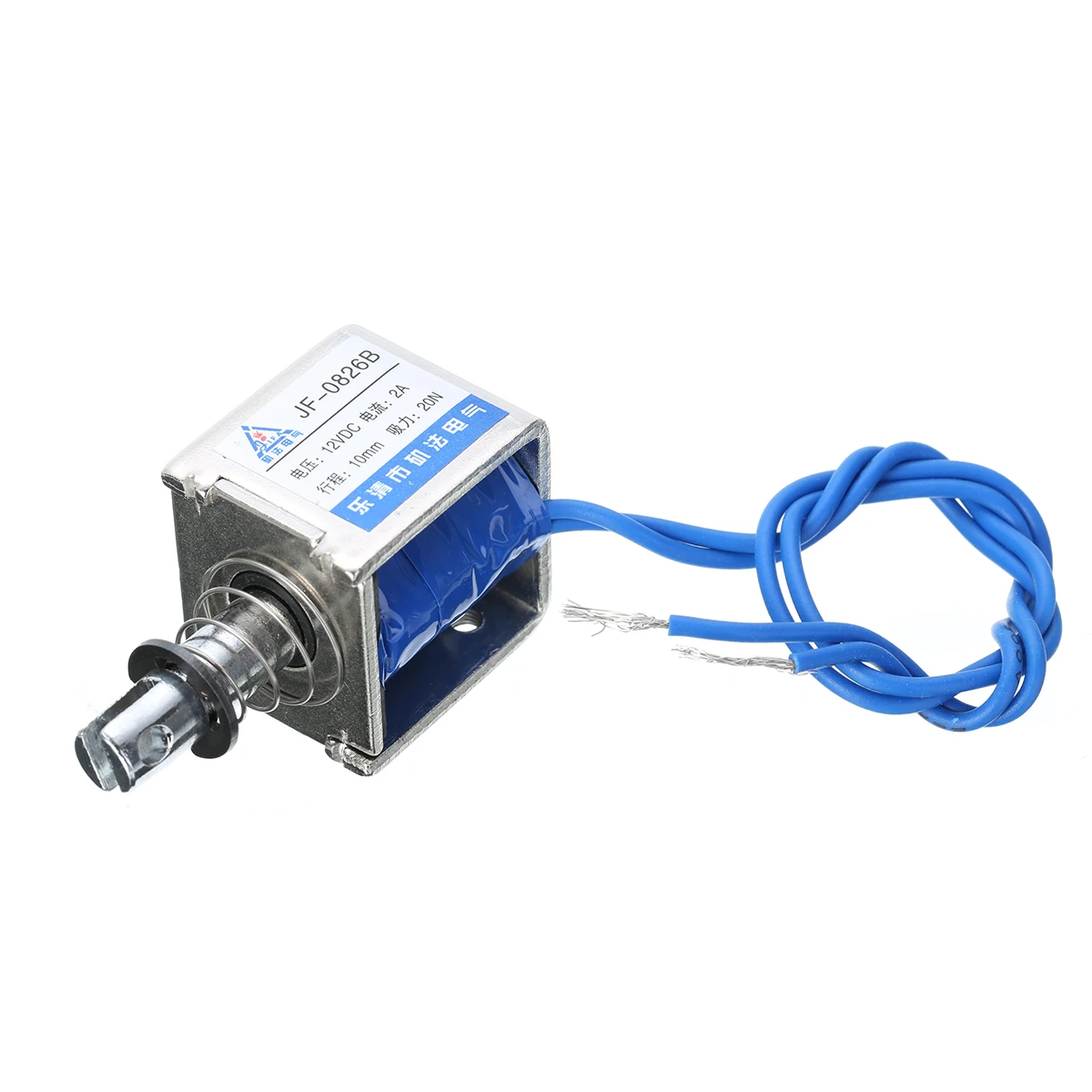 

New 1pc JF-0826B Open Frame Solenoid DC 12V/2A Reset Stroke 10mm Cable 200mm Push Pull Type Electromagnet Coil Electronic Parts