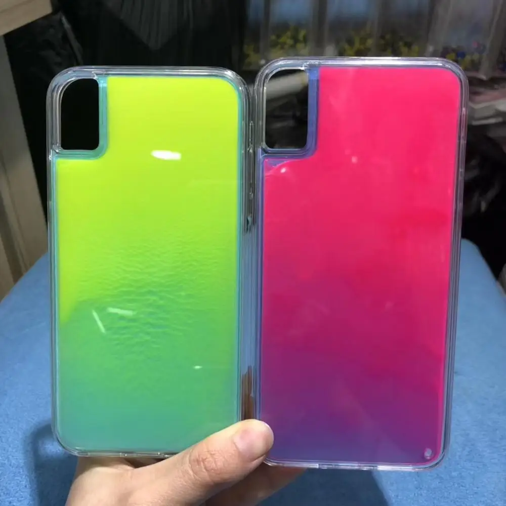 

For Samsung S9 S10 Plus Note8 9 j3 j4 a7 Luxury Glitter Liquid Luminous Sand quicksand phone Case For iPhone 6 7 8 Plus XS MAX