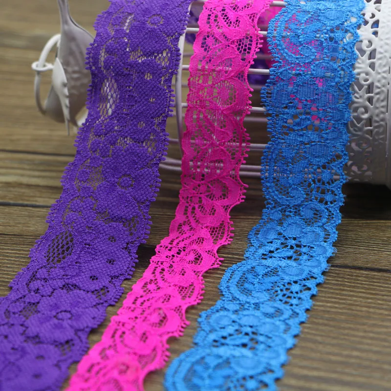 

2-6 CM MIX Color Wonderful 10 Yards Elastic Lace Trimmings Decoration Crafts Sewing Lace