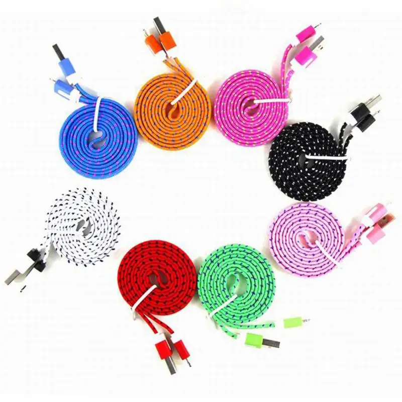 

Colorful Mini V8 Connector 3FT Rope Micro USB Fast Charger Wire Charging Sync Data Cable Cord for Huawei Xiaomi Android 1m/2m/3m