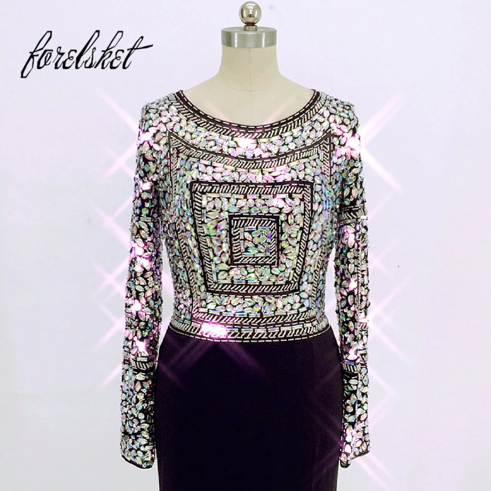 Sparkly beaded Jersey Mermaid Prom Dresses Black 2020 vestidos de fest