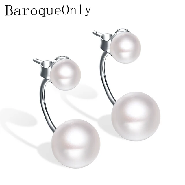 BaroqueOnly double pearls earring Jewelry natural freshwater pearl 925 Sterling BaroqueOnly double pearls earring Jewelry natural freshwater pearl 925 Sterling