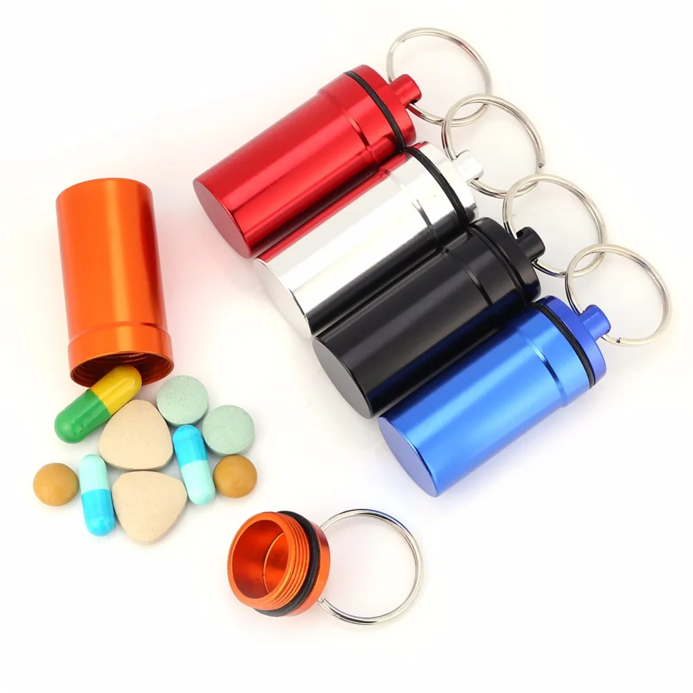 1Pcs Waterproof Pill Container Aluminum Alloy Climbing Medicine Pill