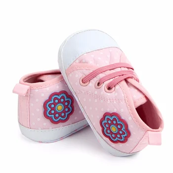 

Baby Girls Shoes Canvas Cute Dot Print Baby Shoes Anti-slip Toddler Crib First Walkers 0-18 Months