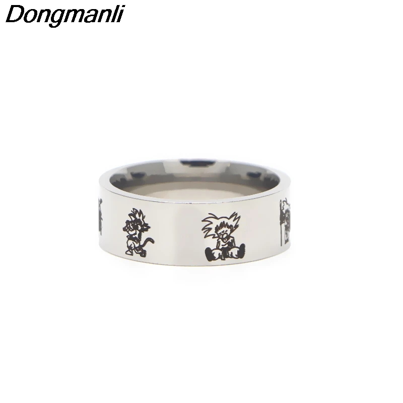 

P3321 Dongmanli Dragon Ball Z Wukong Cute Ring Stainless Steel Rings for Women Men Party Fashion Black Silver Rings Jewelry
