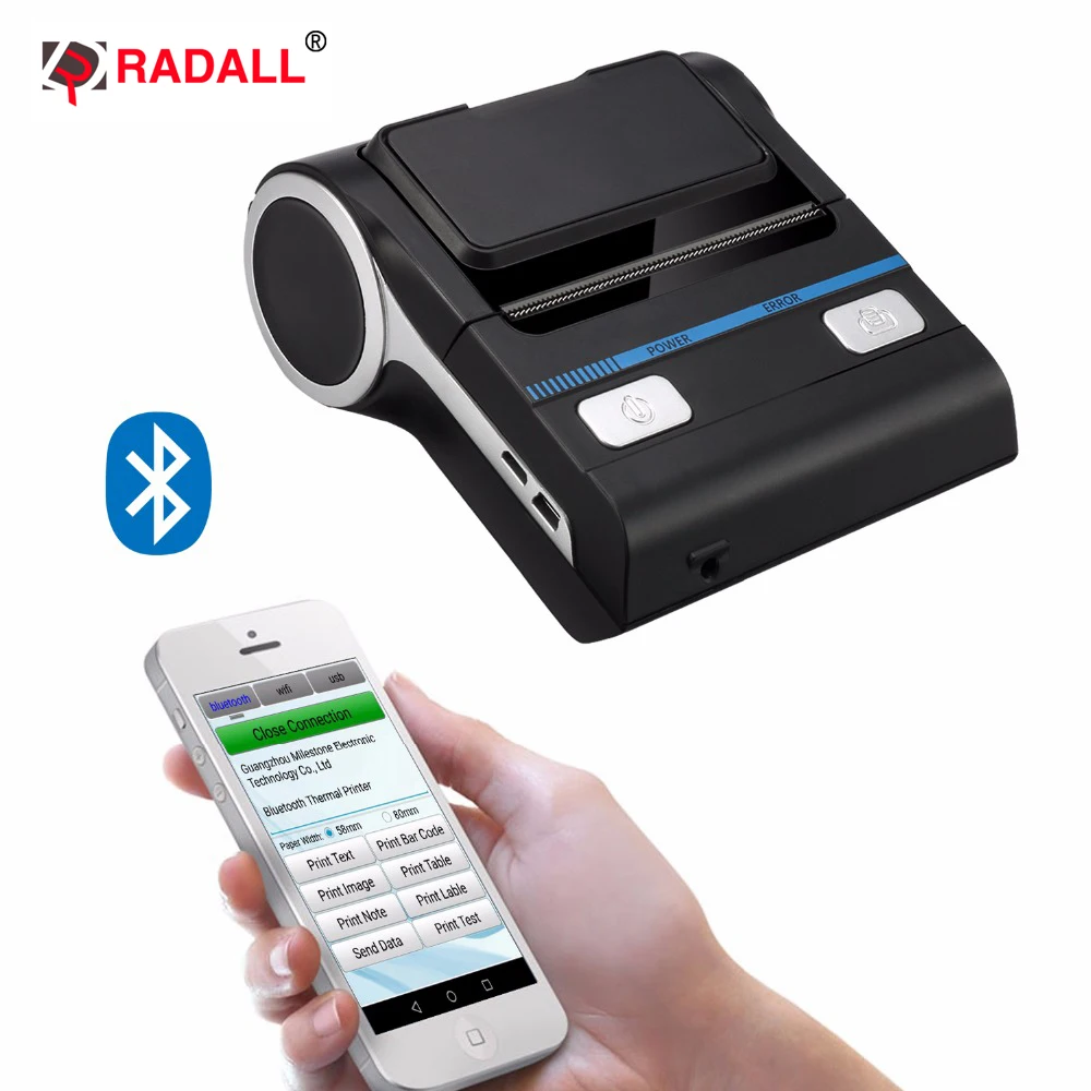 Бесплатная доставка Bluetooth Термальный чековый принтер Поддержка Android IOS для ESC/POS