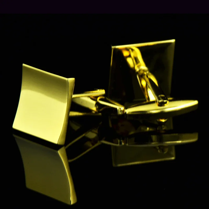 Bridegroom Wedding Evening Party Business Men French Shirts Cuff Links Curly Rectangle Cufflinks Golden Cufflink With Gift Bag | Украшения