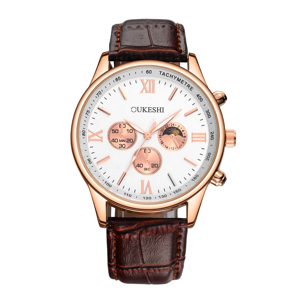 

Hot Men's Leather Watch 2019 Simple Roman Scale Blue Alloy Dial Quartz Sport Wrist Watch Gift horloges mannen digital a50