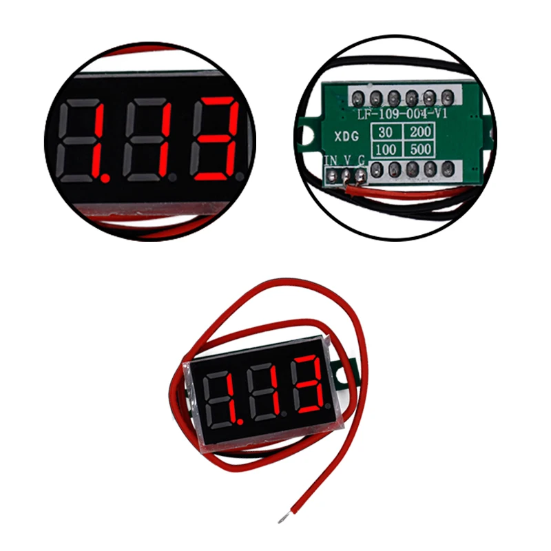 10 шт./лот высокое качество 0,3" DC4.5-30V красный ЖК-дисплей 3-цифровой Дисплей Напряжение метр тестер Панель Мотоцикл вольтметр 30% off