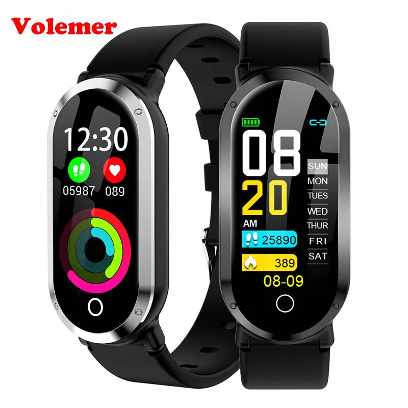 Volemer T1 Смарт фитнес-браслет Фитнес часы с трекером активности монитор сердечного ритма Bluethooth Цвет экран умный Браслет