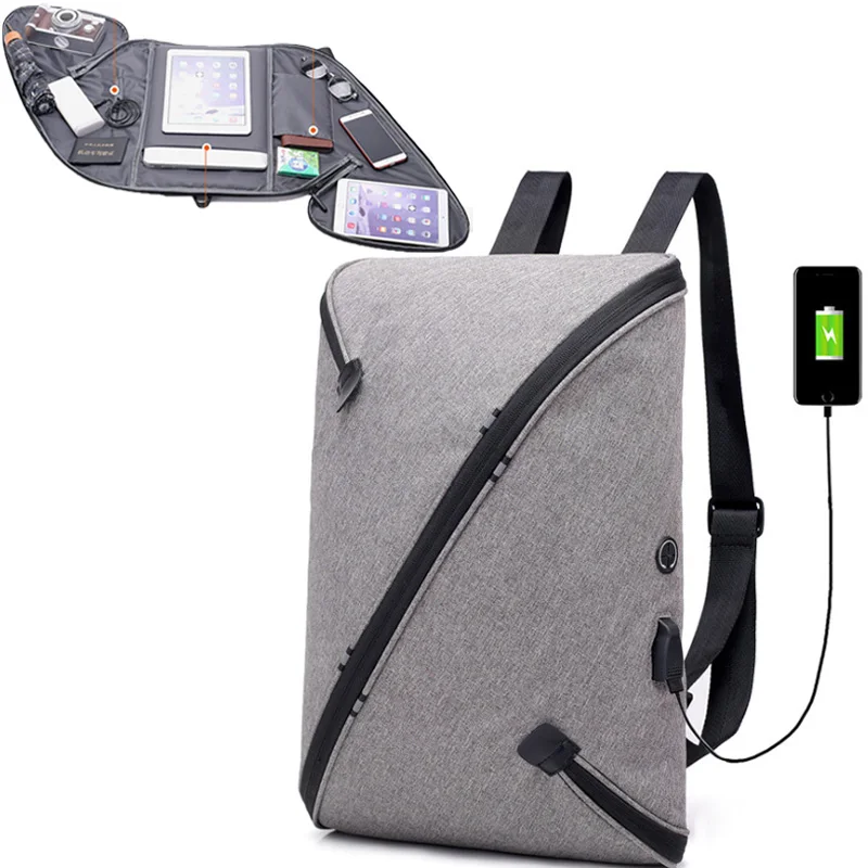 

New Anti-theft Backpack For Men USB Charging Backpack With Headphone Hole Waterproof Casual Men Business 9.7 inch iPad Backpacks