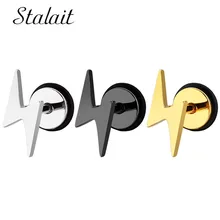 Высококачественные серьги-гвоздики в стиле панк из нержавеющей стали с молнией для женщин и мужчин, круглые черные серьги в форме торта