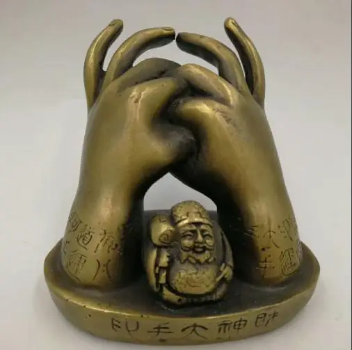 

Chinese antique antique copper bronze ornaments the Mahamudra opening process lucky evil hands