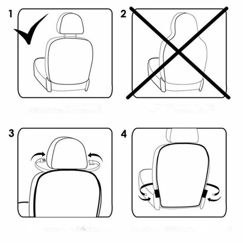 Защита задней крышки автокресла для детей, Страховочная привязь с ремнем, наплечный коврик и коврик для автомобиля