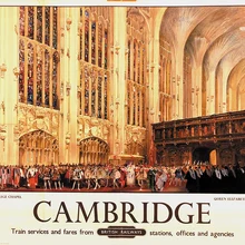 Carteles de viaje de Inglaterra británica, adhesivos de pared clásicos de los trenes británicos de Cambridge, póster Vintage de lona, regalo de decoración de Bar para el hogar