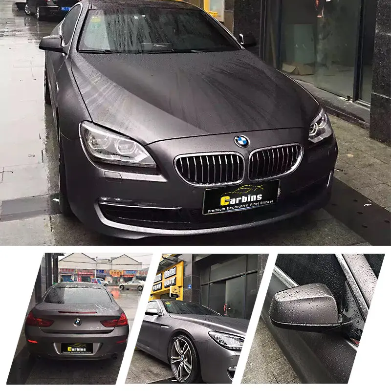 

Carbins Film Matte Chrome Ice Film Sticker Grey Color Changing Film for Cars