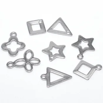 

Stainless Steel Square Triangle Star Shape Charm Extender Charms Connector Findings for DIY Jewelry Making Accessories Wholesale