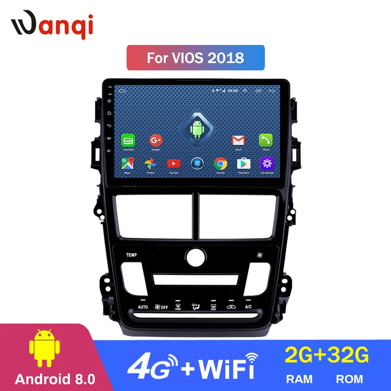 Flash Deal 4G Lte All Netcom 9 inch Android 8.0 Car DVD Player GPS Navigation Multimedia For Toyota Vios Yaris Radio 2018 3