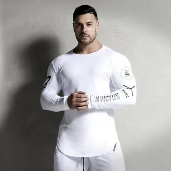 

New Sport Shirt Men Fitness Running T Shirts Long Sleeve Sport Top Elastic Sportswear Gym Bodybuilding Training T-shirt Rashgard