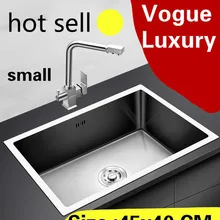 Квартира балкон кухня ручная раковина одинарная мойка стандарт 304 нержавеющая сталь Горячая маленький 450x400 мм