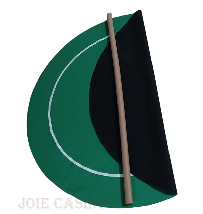 1pc Round Poker Rubber Mat Poker Game Table Top Casino Layout Cloth Dia.137cm 53.9inch with Shoulder bag