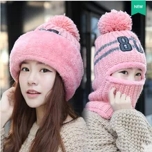 Новинка, Балаклава с помпоном, зимняя женская шапка, модные меховые теплые шапки, вязаные шапочки, шапка, толстая женская шапка, женская шапка с помпоном