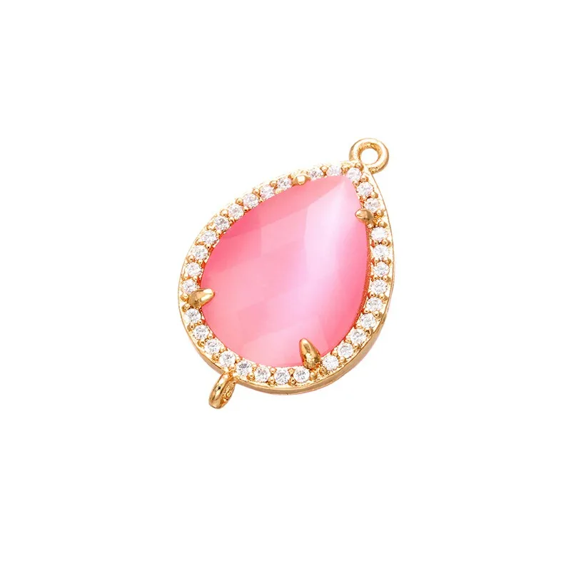 ZHUKOU 16x25 мм Высококачественный кристаллический разъем для женщин DIY ожерелье серьги браслет ювелирные аксессуары Модель: VS378 - Цвет: Розово-красный