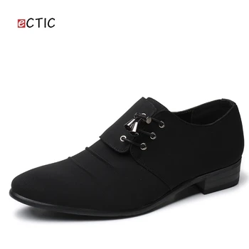 

Ectic Elegant Design Handsome Men Oxford Shoes Formal Business Dress Pointed Wedding Dark Black Office Footwear