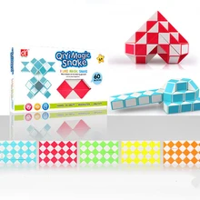 QiYi, 60 блоков, Магический кубик змеи, скоростные блоки, змейка, твист, головоломка, 60 блоков, Магическая линейка, рождественские подарки для детей
