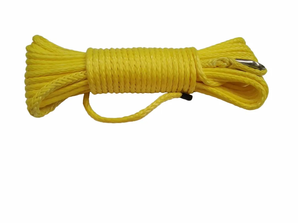 نوعية جيدة الأصفر 5 ملليمتر * 15 متر حبل للمركبة ونش ، atv الونش الخط. atv الونش التتابع ، atv الونش الملحقات