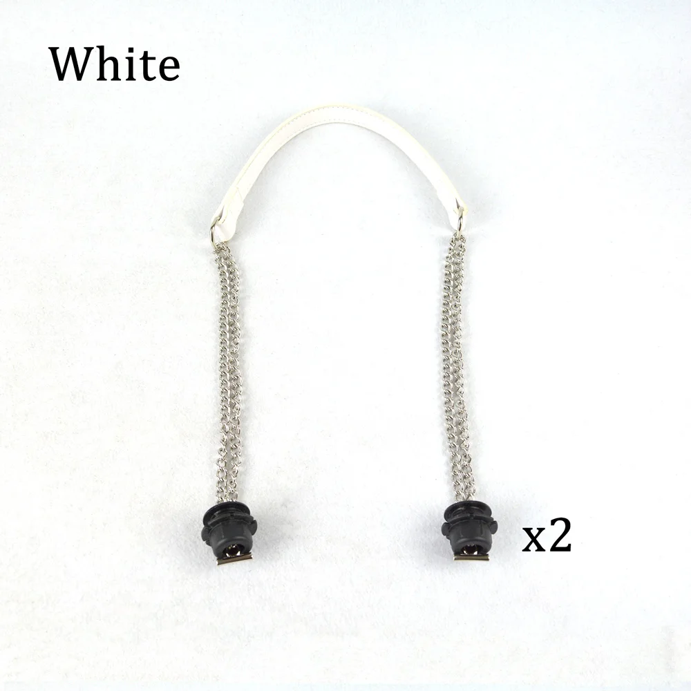 White Tanqu Новая 1 пара Obag Серебряная длинная двойная цепь OT T OBag ручки для Obag EVA O сумка женская сумка на плечо - Цвет: White