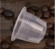 Neue 50 stücke leer klare kapseln + 50 stücke selbstklebende aufkleber + 1 freies löffel DIY ihren espresso kaffee als geschenk wie Nespresso