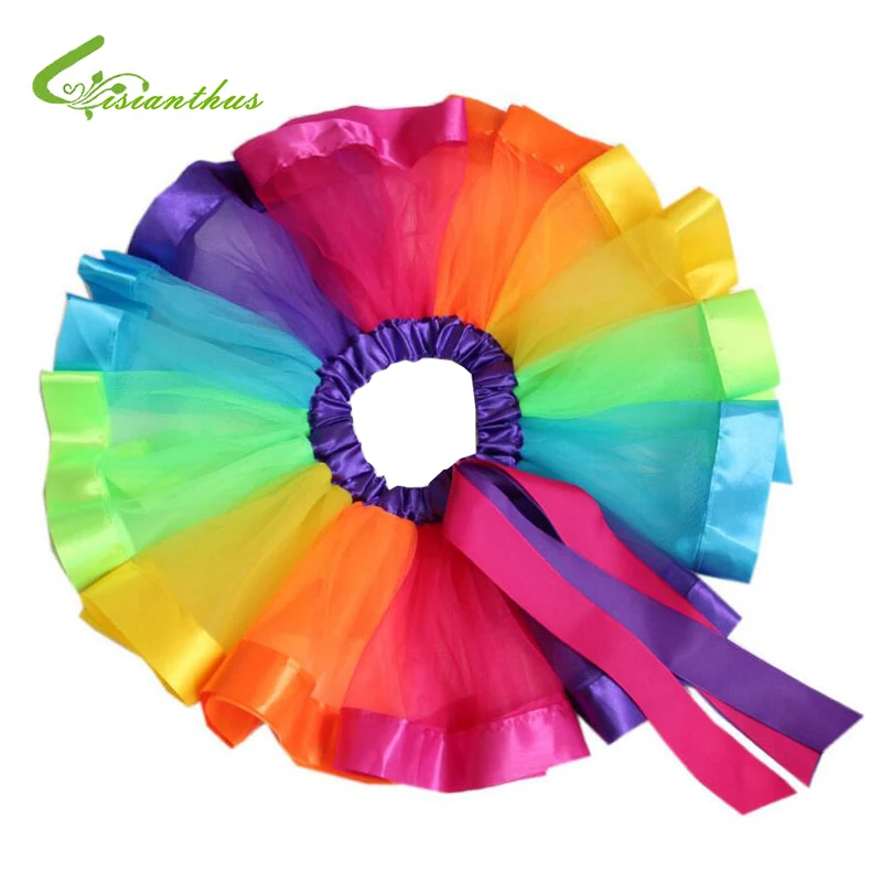 

Summer Style Baby Girl Skirt Kids Short Rainbow Tutu Skirts Hot Sale Colorful Tutu Mini Dress Wedding Party Dance Bubble Skirt