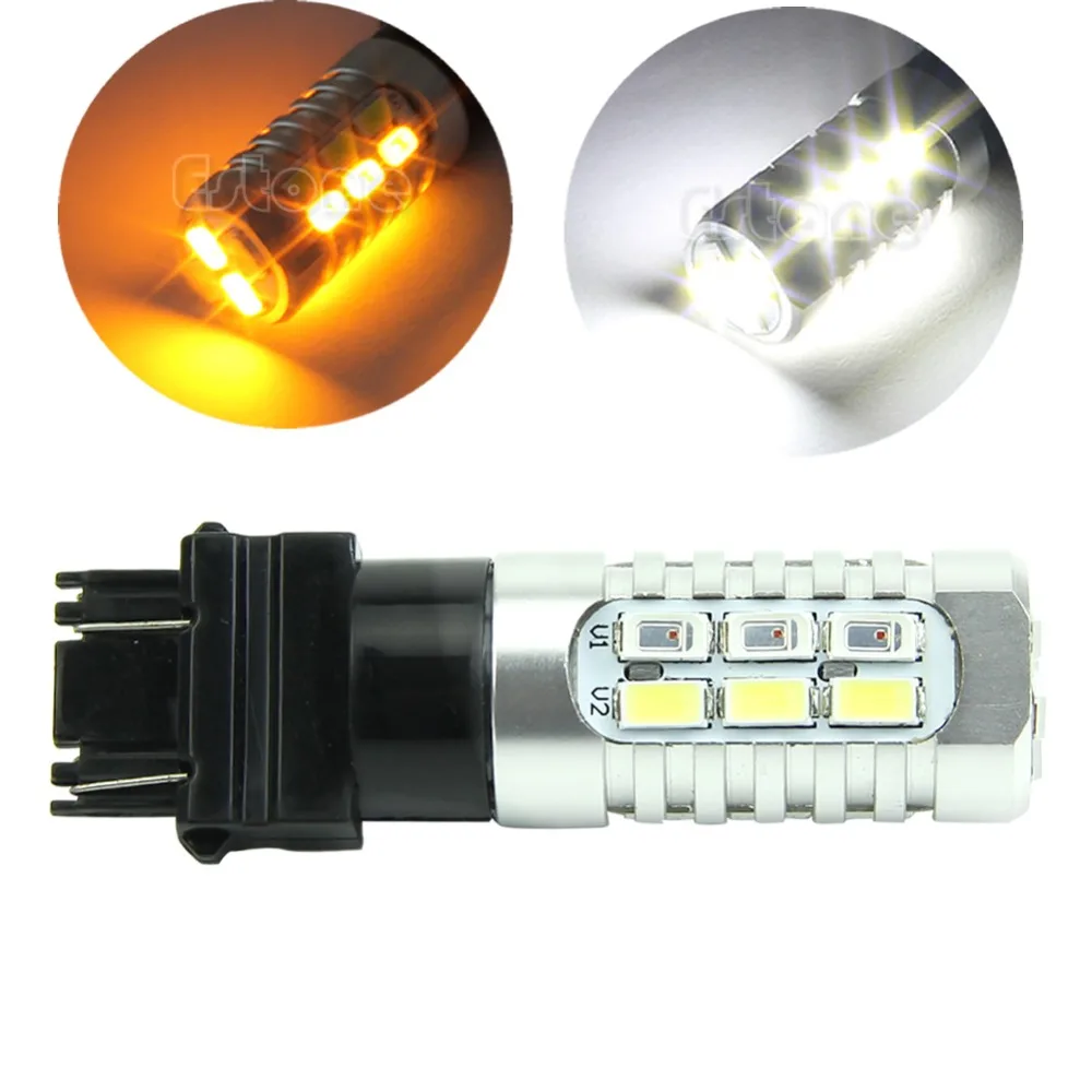 

Hot 50W 3157 Dual Color 5630 Yellow White LED Switchback Turn Signal Lamp Light Bulbs